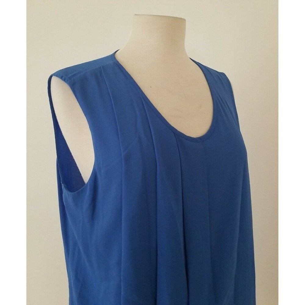 3/$15 SALE - Mossimo Women's Sleeveless Blue Tunic Blouse Sz L - Picture 4 of 5